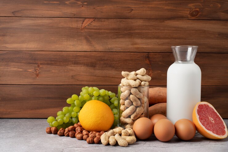Calcium-rich foods: dairy products, leafy greens, nuts, and fortified drinks