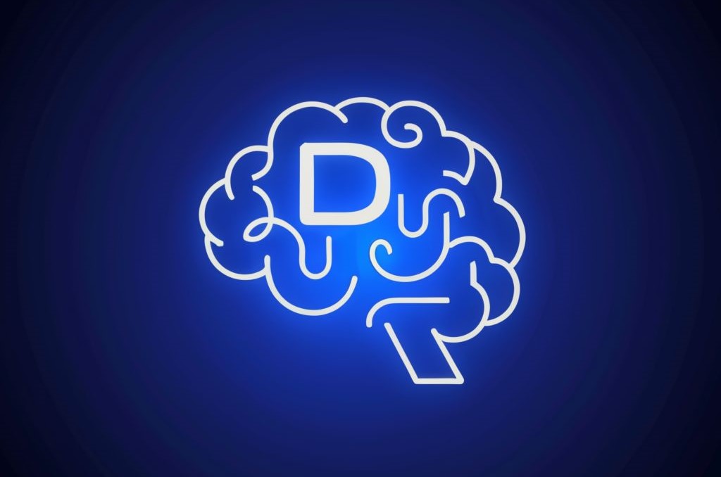 Brain illustration representing the importance of Vitamin D for cognitive health