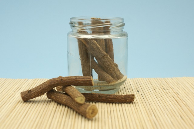 licorice roots in a bottle